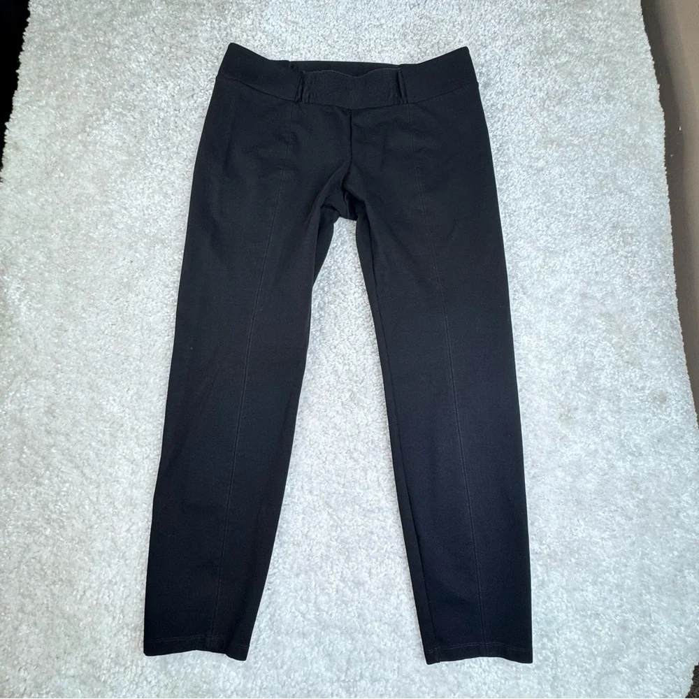Eileen Fisher Yoke Detail Stretch Knit Skinny Pant Black. Office Mature #F4JH XL